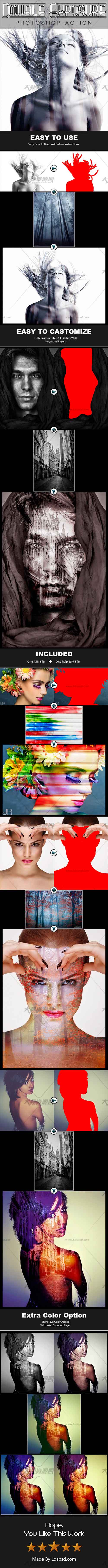 Double Exposure - PS Action,极品PS动作－双重曝光(新版)